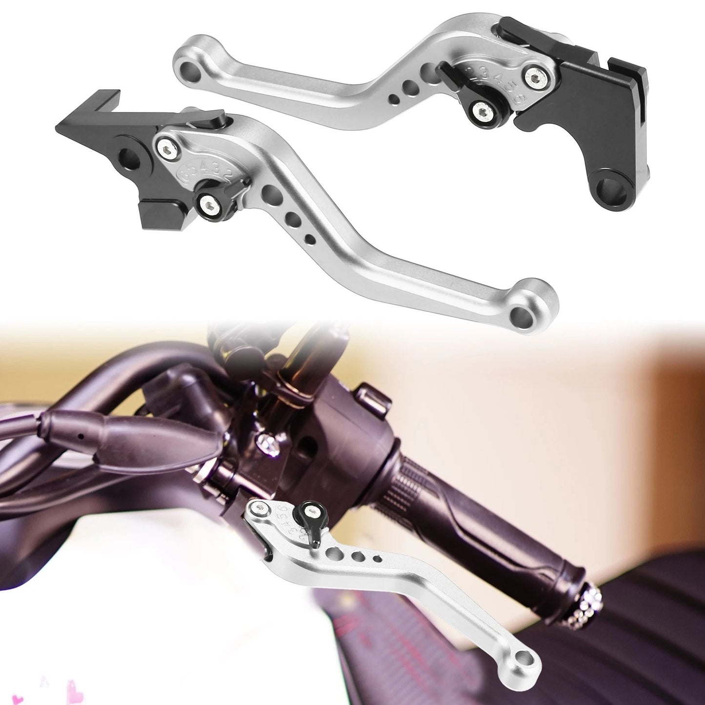 2 x Pair Motorcycle Brake Clutch Lever for Yamaha FZ6 Fazer (2004–2010)