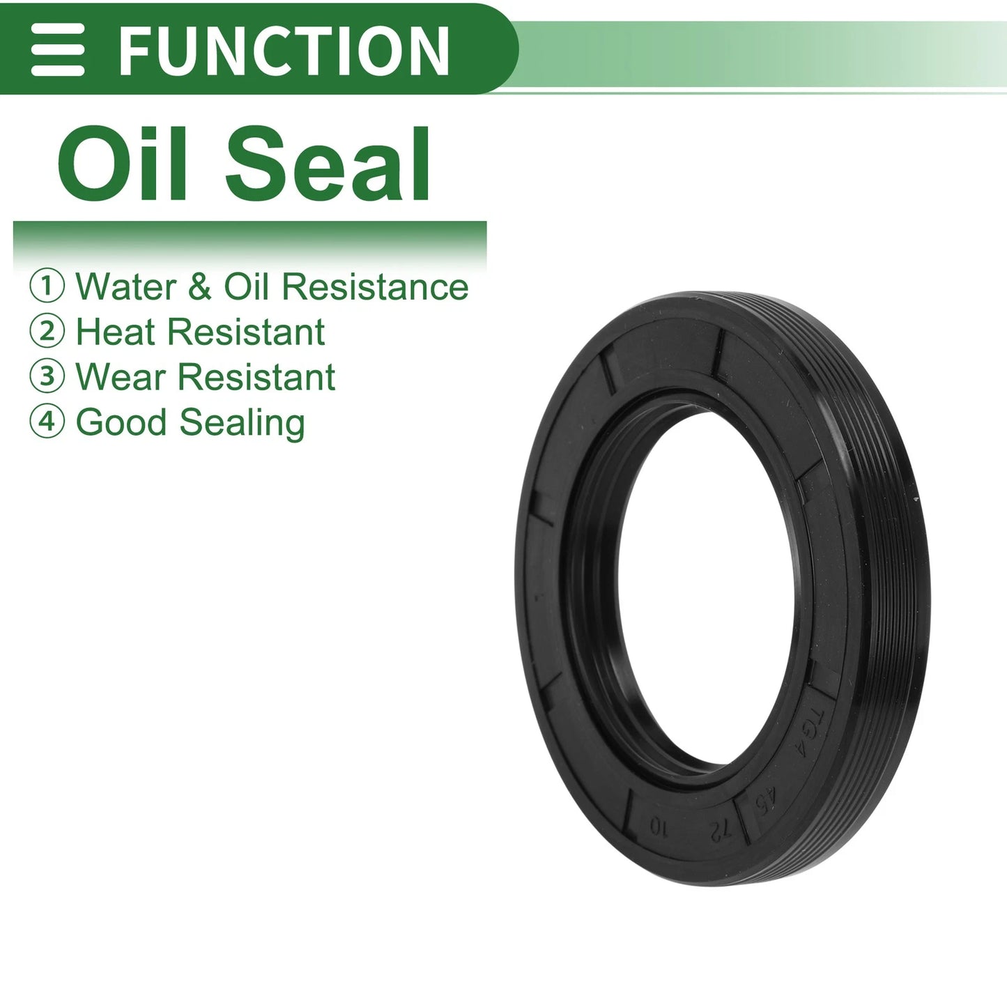 Oil Seal / 45x72x10mm / Rotary Shaft Seal NBR Black for Universal