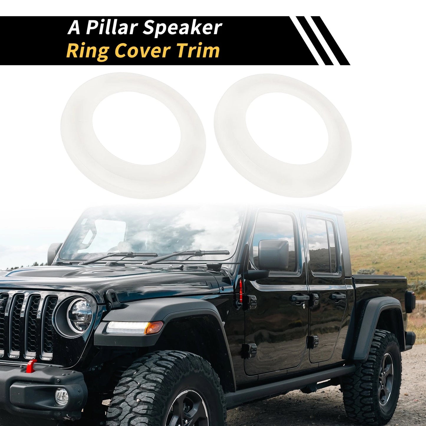 A Pillar Speaker Ring Cover Trim for Jeep Wrangler JK (2007-2014) White