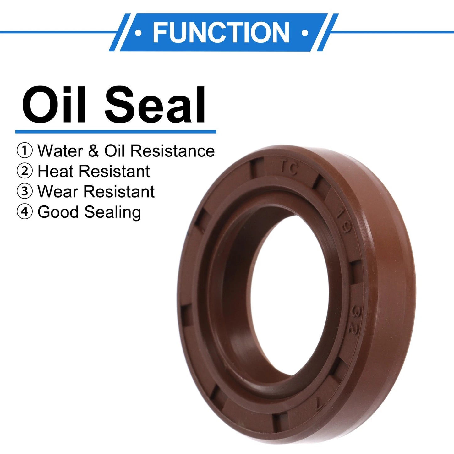 Oil Seal 19x32x7mm Rotary Shaft Seal FKM Brown 2 x