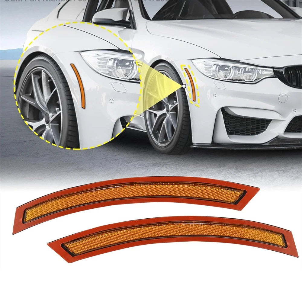 Yellow Lens Front Bumper Side Marker Reflectors for BMW X5 (2014-2016)