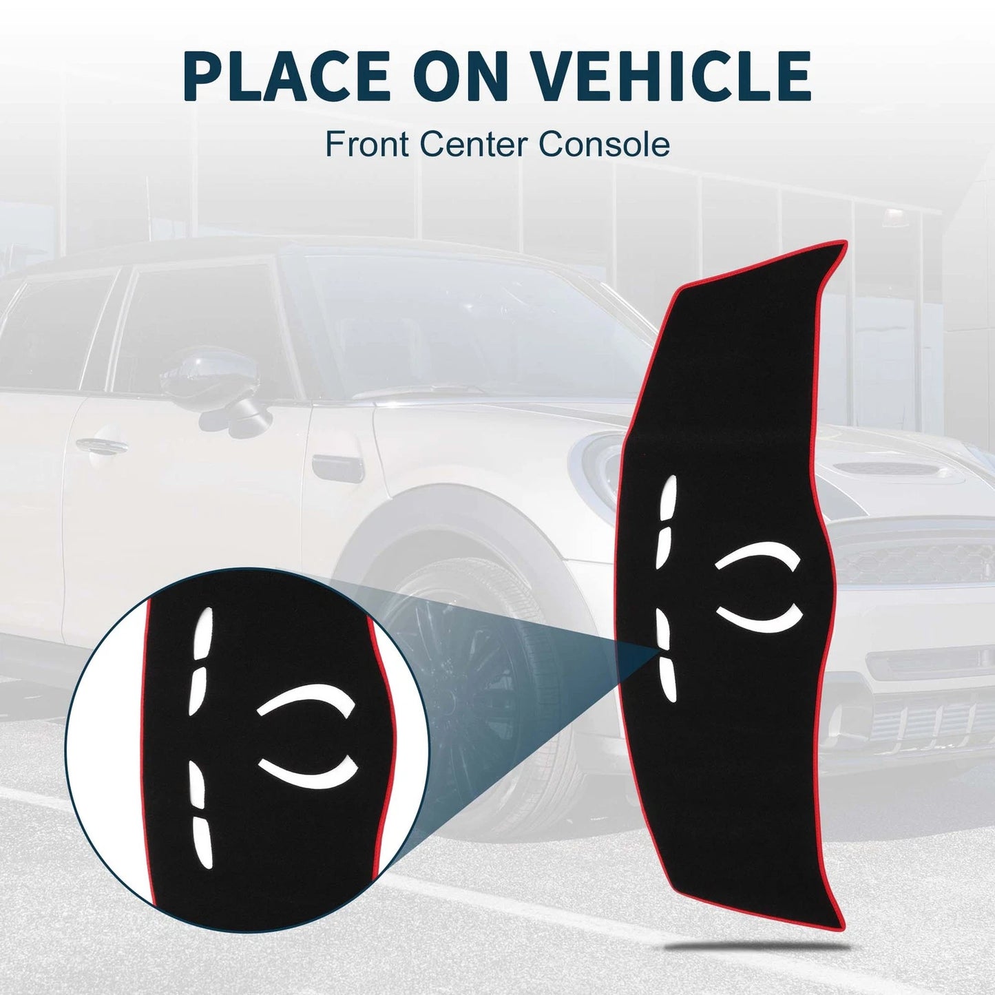 Dashboard Cover Mat for BMW Mini Cooper F55/F56 (2014-2024) Black Red