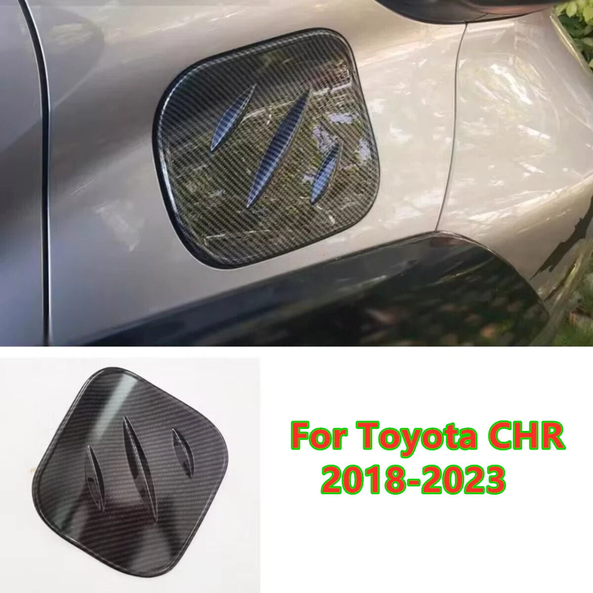 Gas Tank Door Cover Flap Decor Carbon Fiber for Toyota CHR (2018–2023)