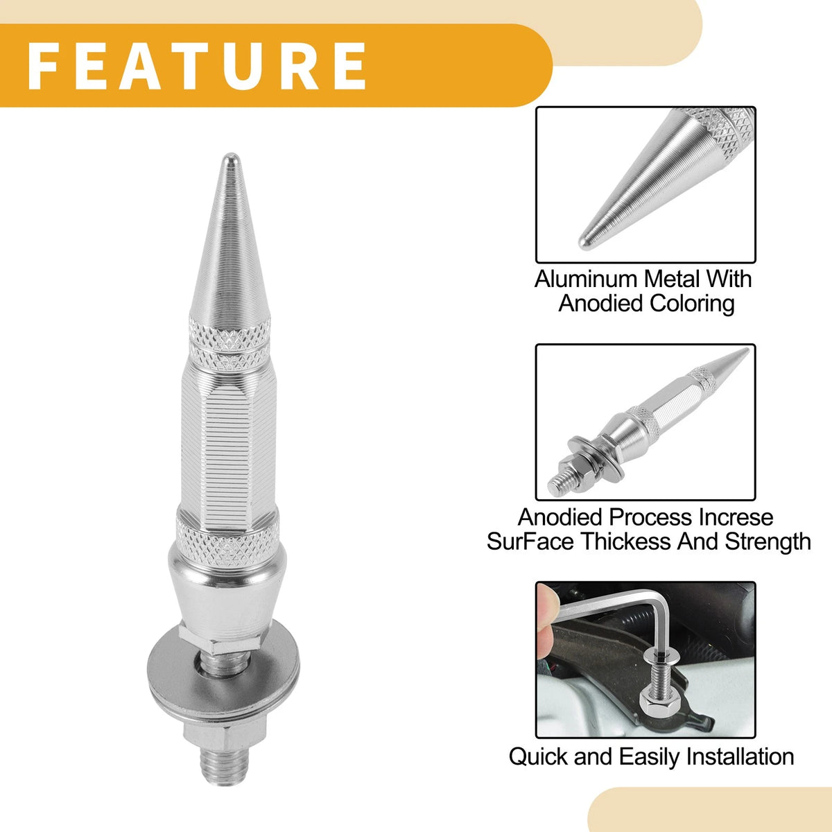 M6 License Plate Screws Cover 82mm Silver Tone 4 Pcs for Universal Motorcycle