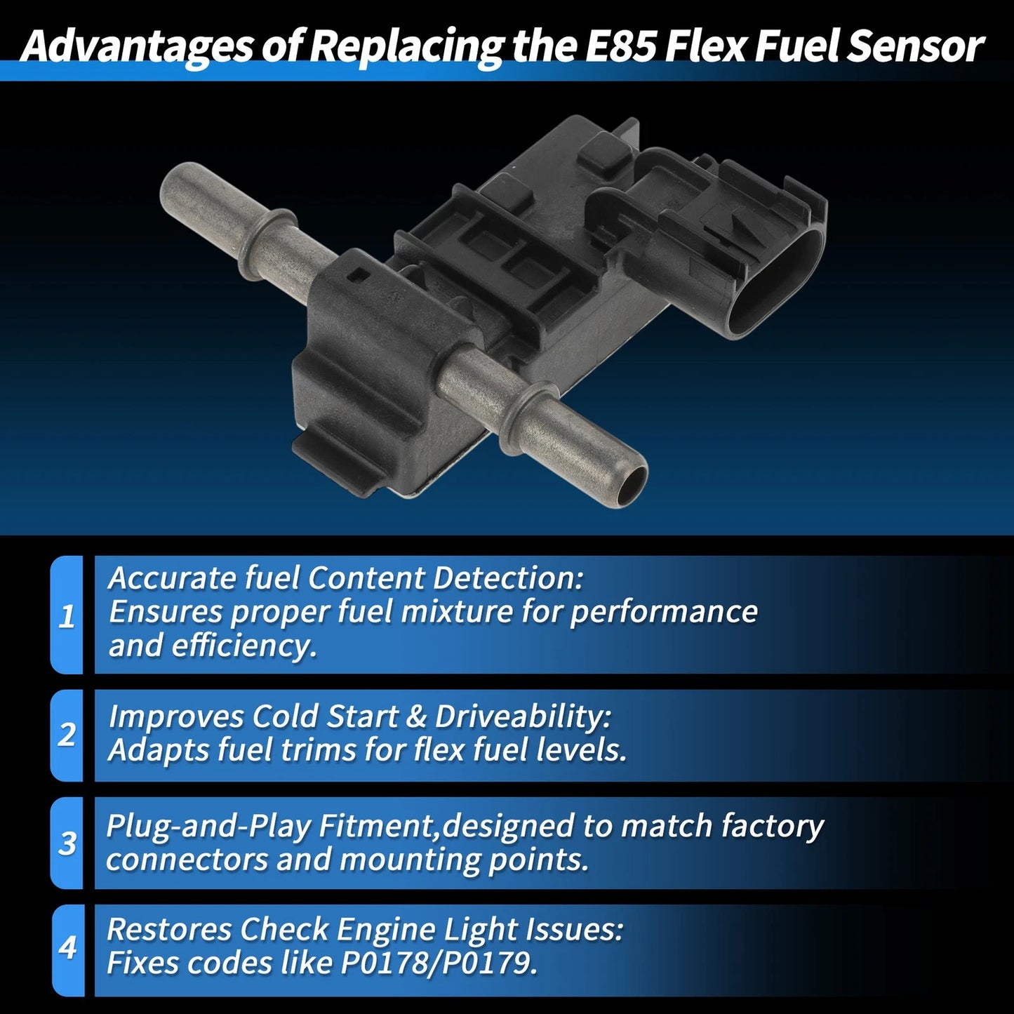 E85 Flex Fuel Sensor for Chevrolet Silverado 1500 (2014-2018)