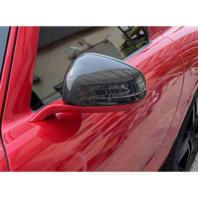Full Carbon Fiber Replace Side Mirror Cover Caps for Benz SLK SLC SL SLS R172