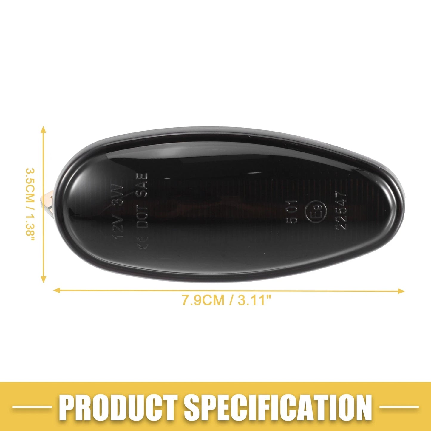 Amber Front Sequential LED Side Marker Lights for Mitsubishi