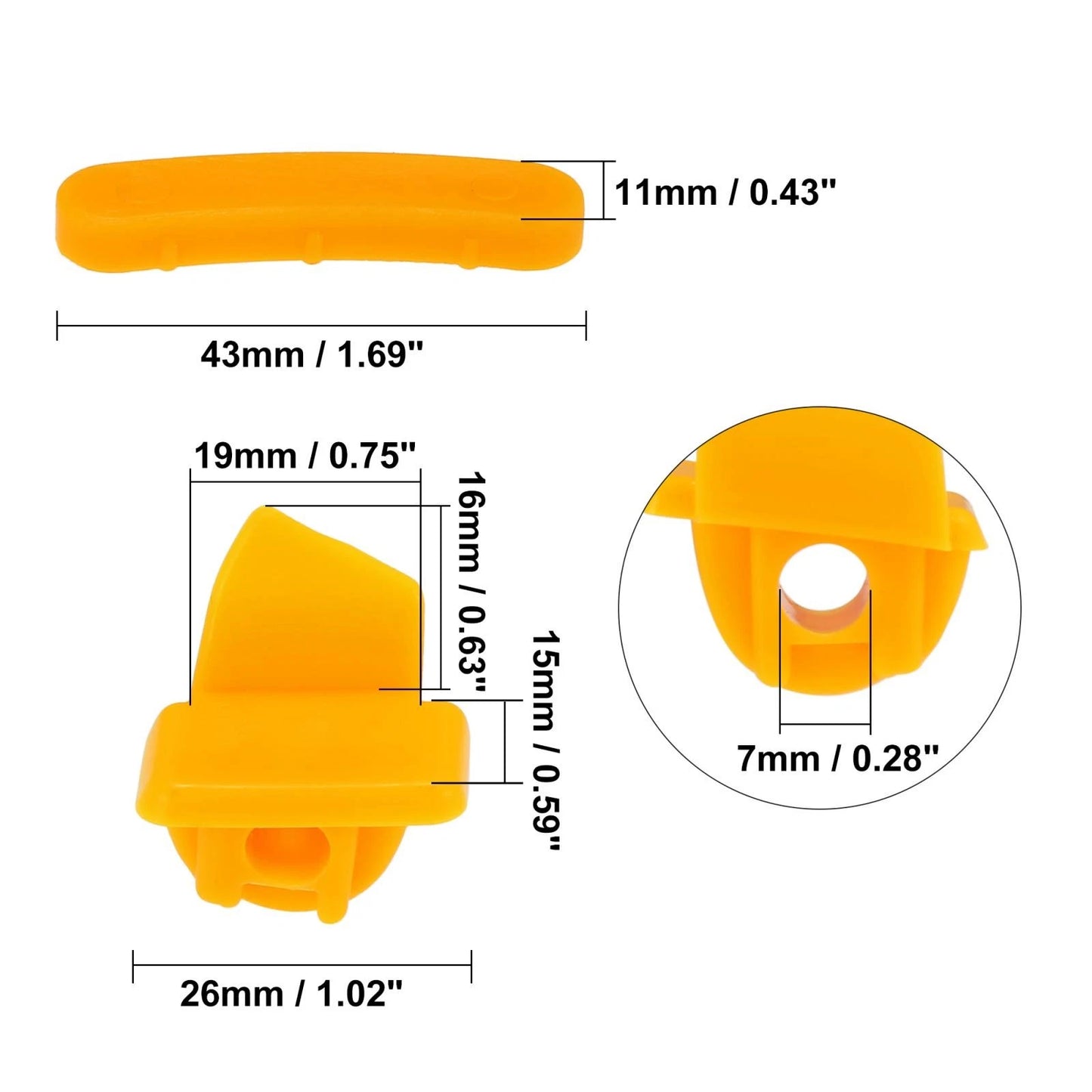 1.02x0.75x1.1 Demount Head Plastic Insert for Motorcycle Tire Changer