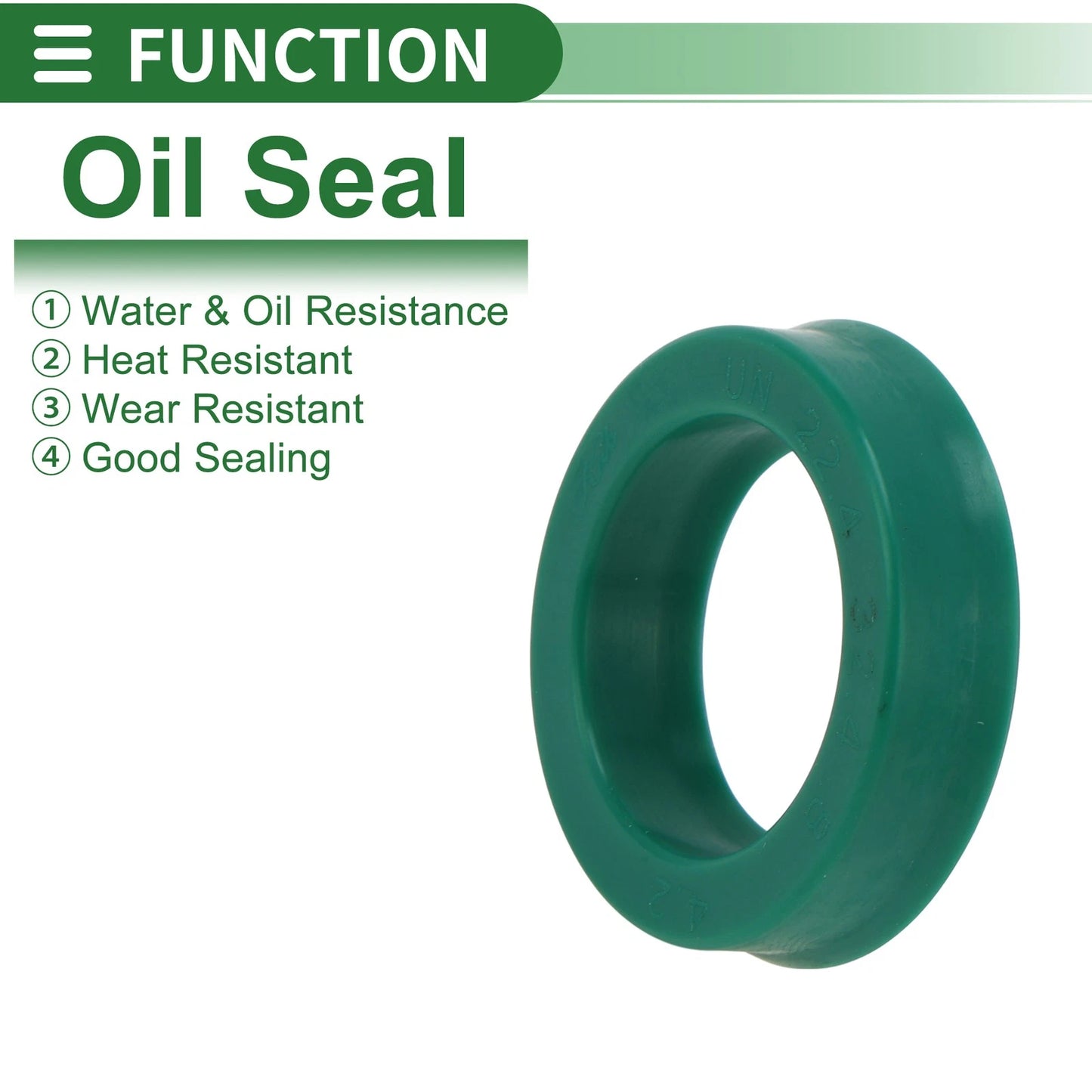 Oil Seal 22.4x32.4x8mm Seal Ring Rotary Shaft TPU High Pressure Green 5 Pcs