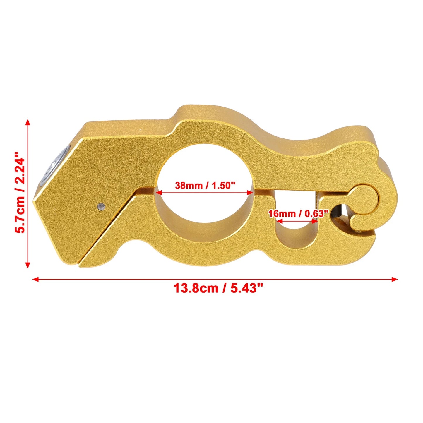 1 Set Adjustable Motorcycle Lock Anti Theft Handlebar with 2 Keys Gold Tone