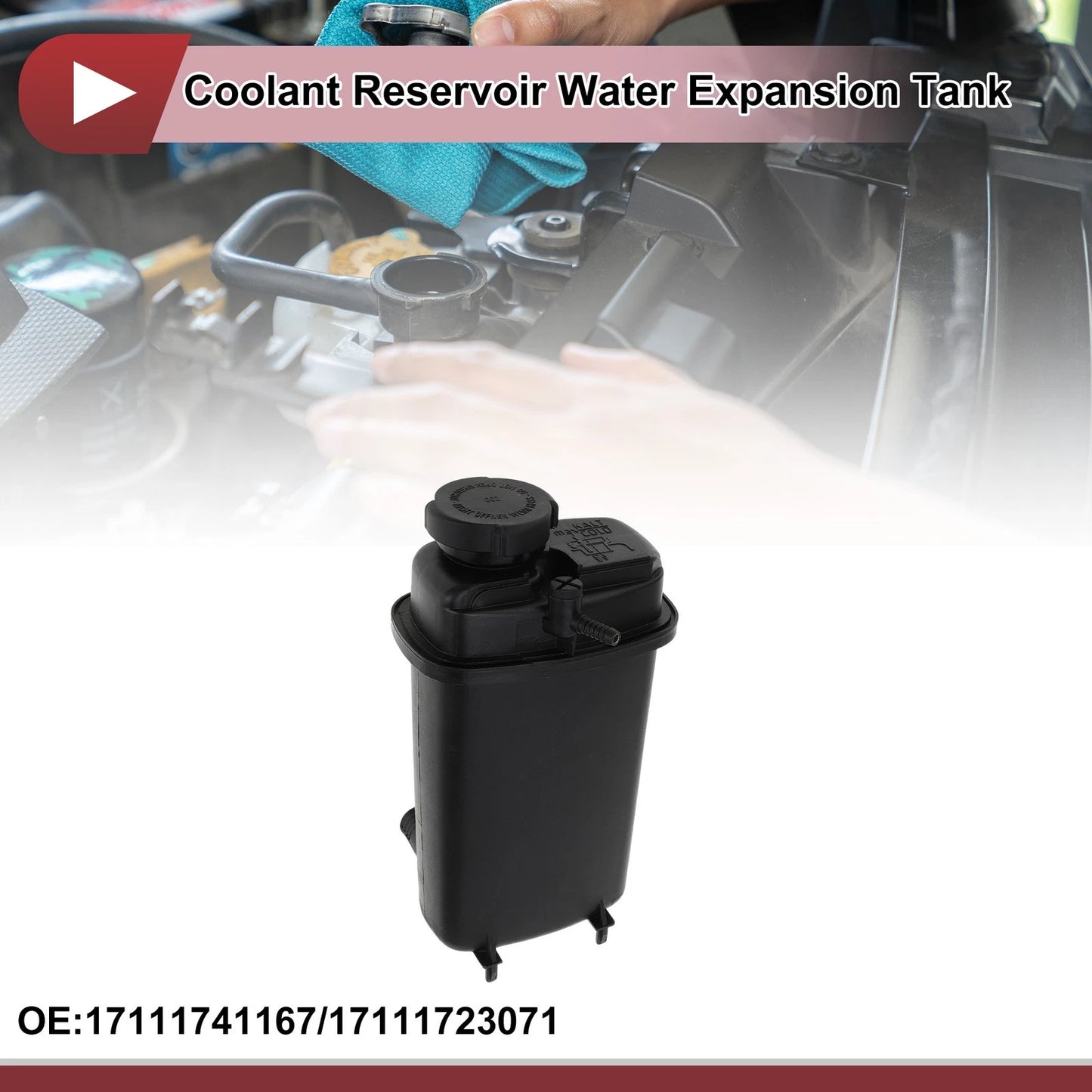Coolant Expansion Overflow Tank with Cap for BMW 540i 740i 840Ci (1995-2001)