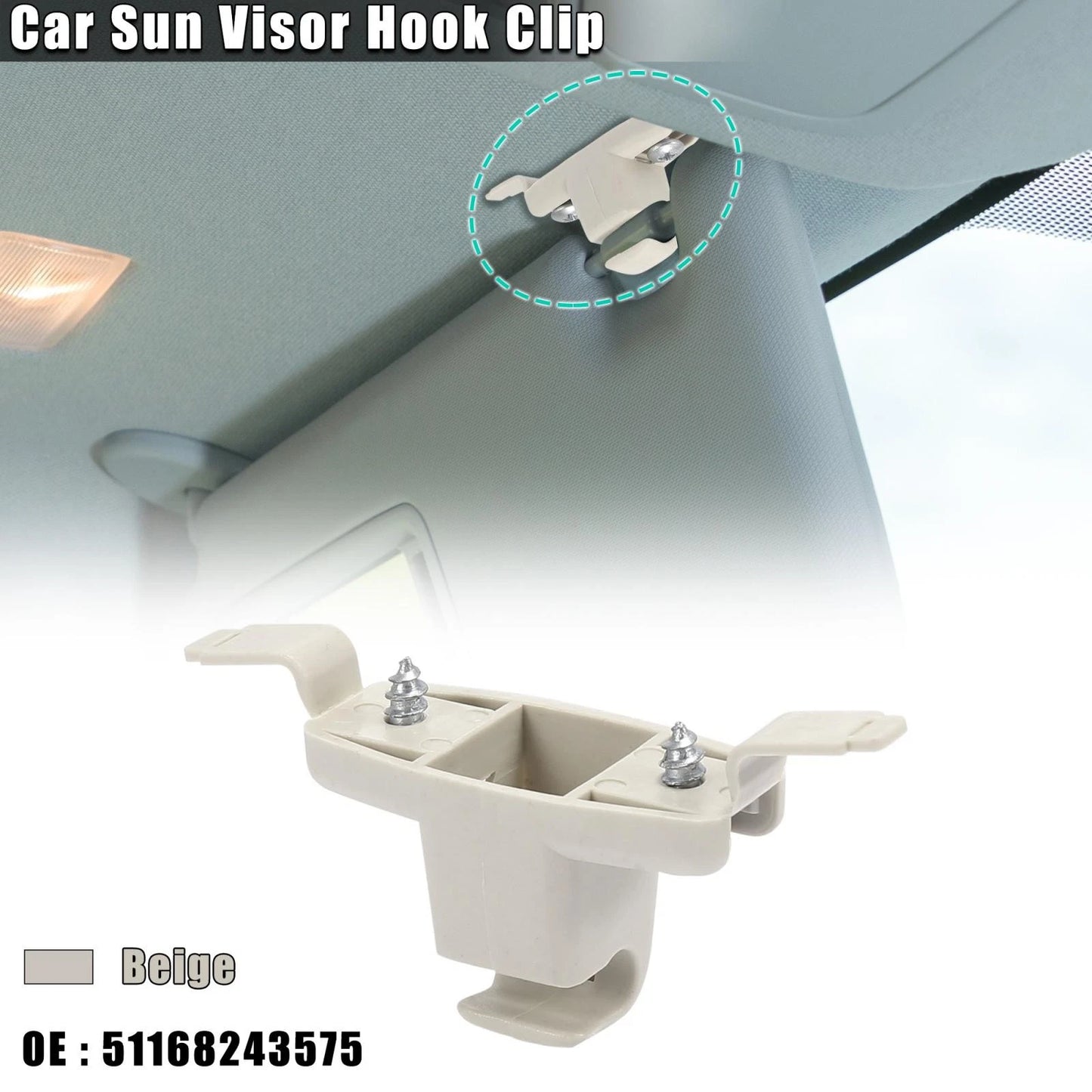 Beige Sun Visor Hook Clip for BMW 328i (1999-2000)