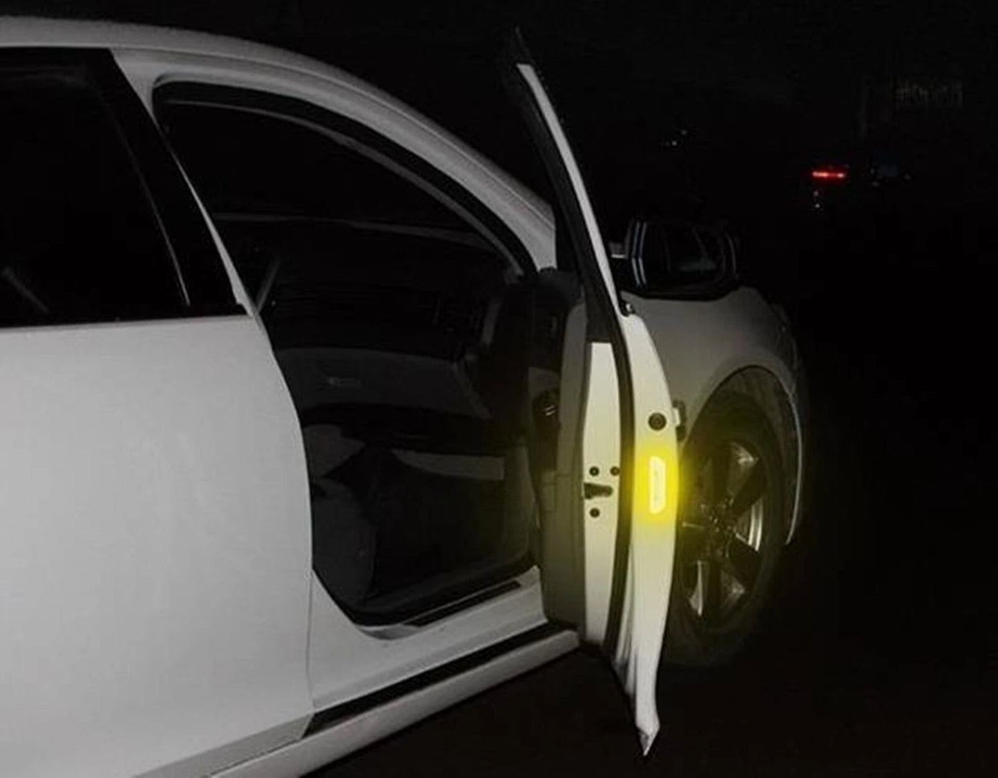 6 x Reflective Yellow Door Warning Decals for Car