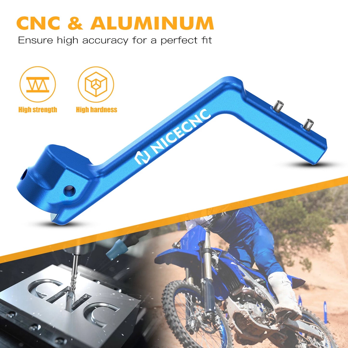 CNC Billet Kick Start Lever for Yamaha YZ85 (2002-2018) Blue Anodized