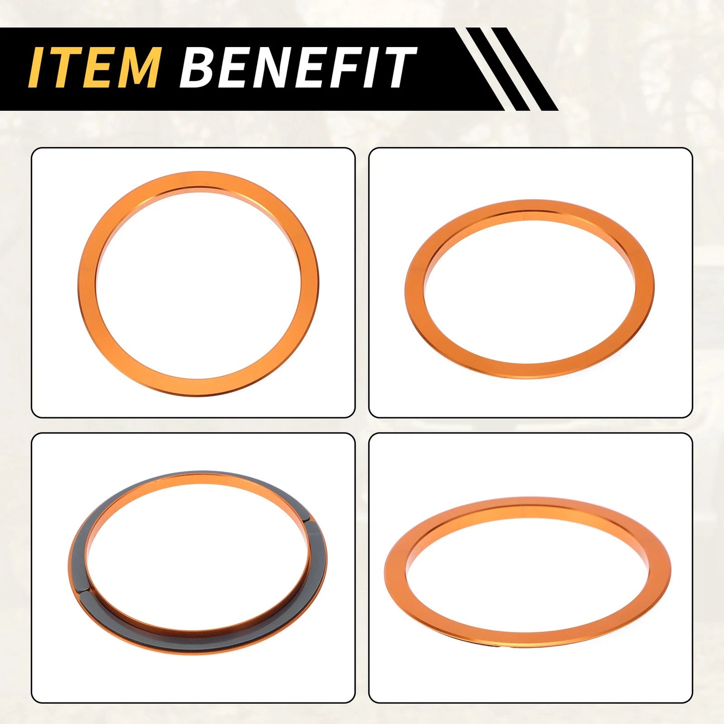 AC Vent Dashboard Decoration Rings for Toyota Tacoma (2016-2021) - 4 Pcs Orange