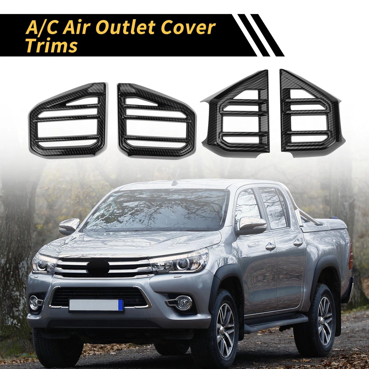 Carbon Fiber Air Vent AC Outlet Cover Trim Set for Toyota Tundra (2022-2024)