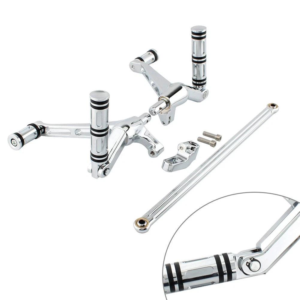 Chrome Aluminum Footrest Pedal Bracket Set for Harley V-Rod Muscle (2002-2017)