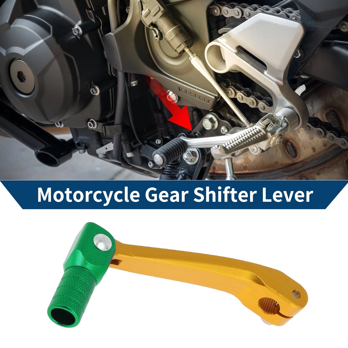 Gold Tone Green Motorcycle Gear Shifter Lever for Honda CRF150F (2003-2017)