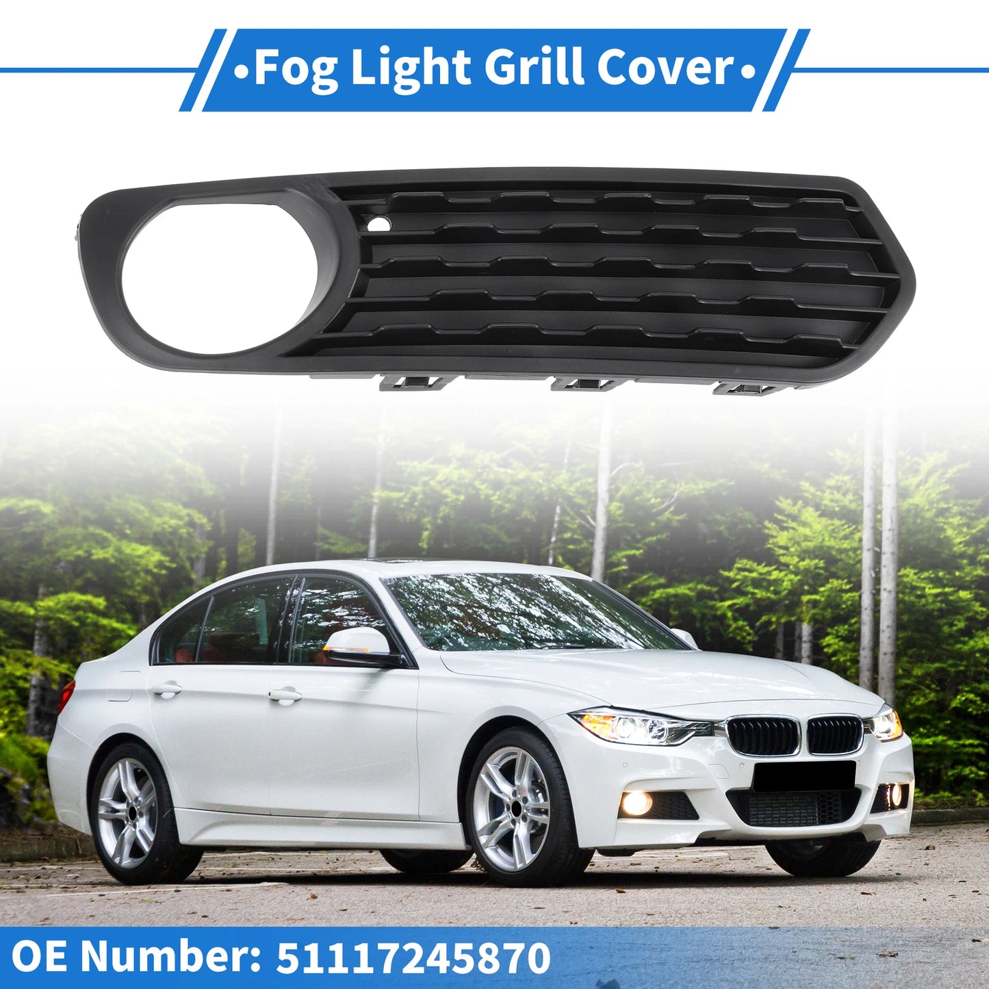 Front Right Fog Light Grill for BMW F20 F21 (2010-2012) - 1 x Light Cover