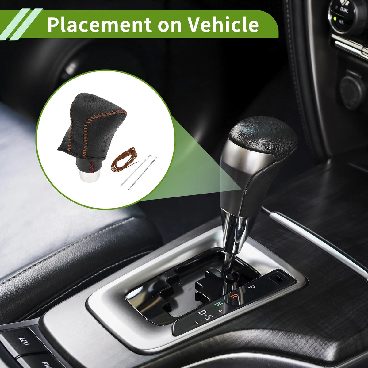 Car Gear Shift Knob Cover for Lexus ES300h 2018-2023 Pebbled Black Brown