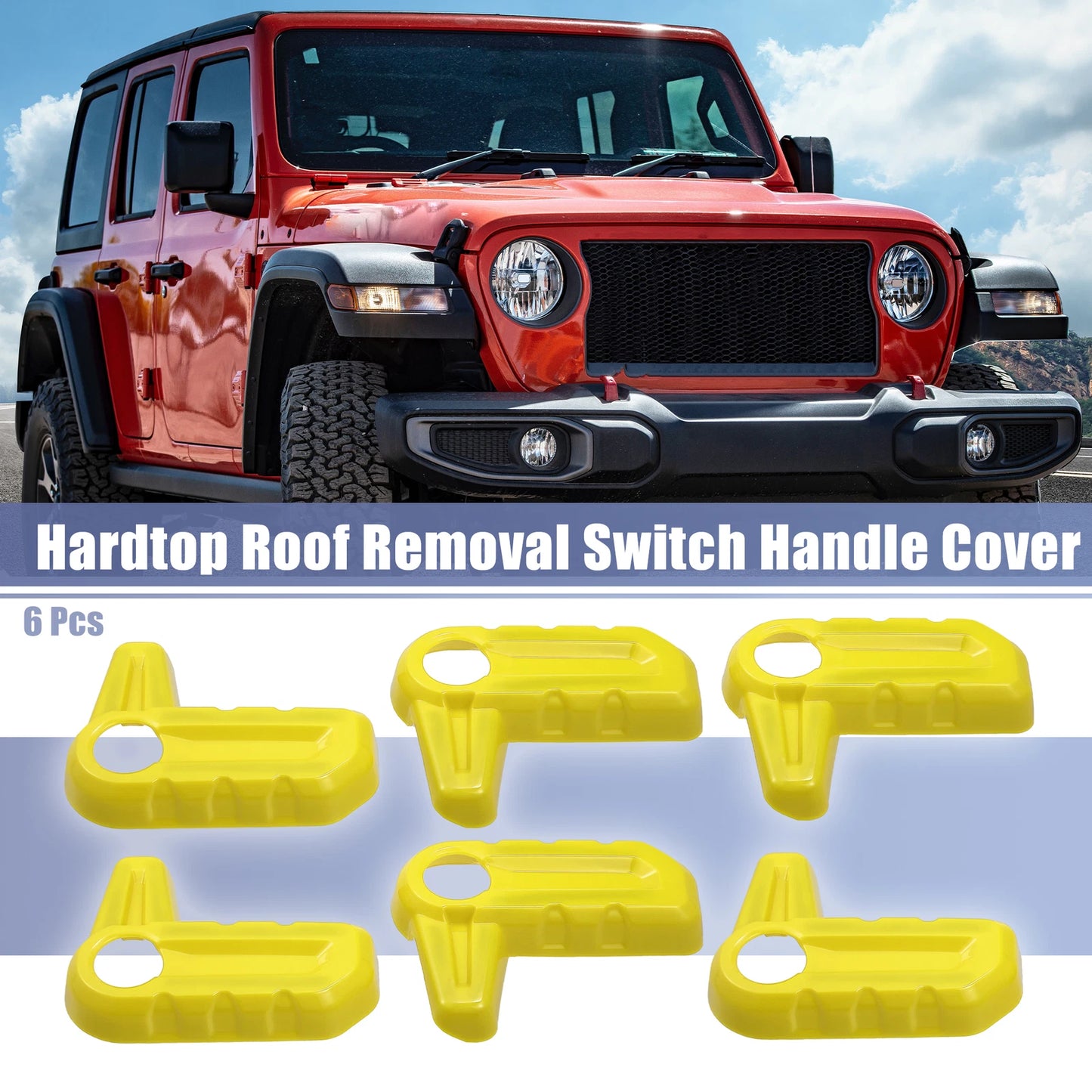 6 x Hardtop Roof Removal Switch Handle Covers for Jeep Wrangler (2018-2023)