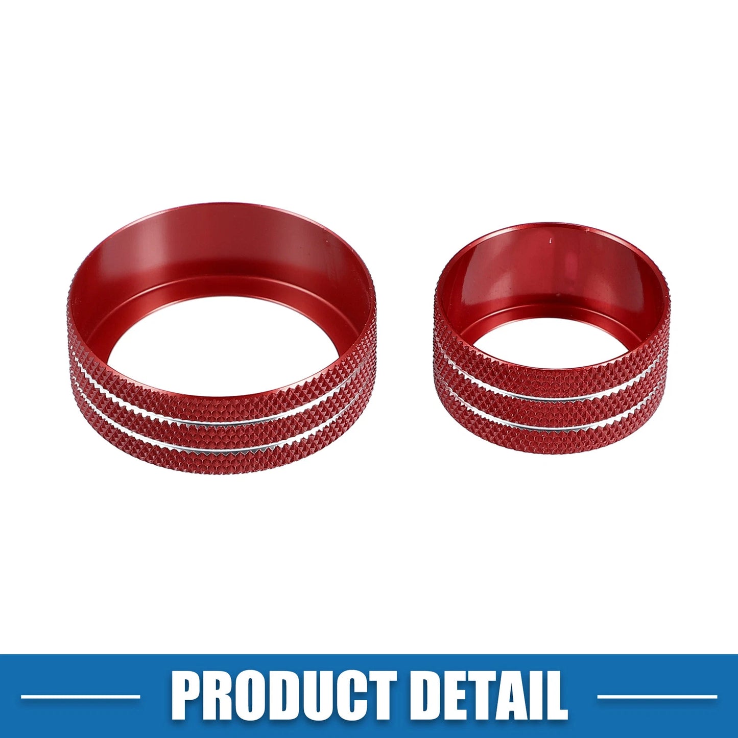 3 x Console Audio Volume Knob Ring Cover for Chevy Malibu (17-22) Red