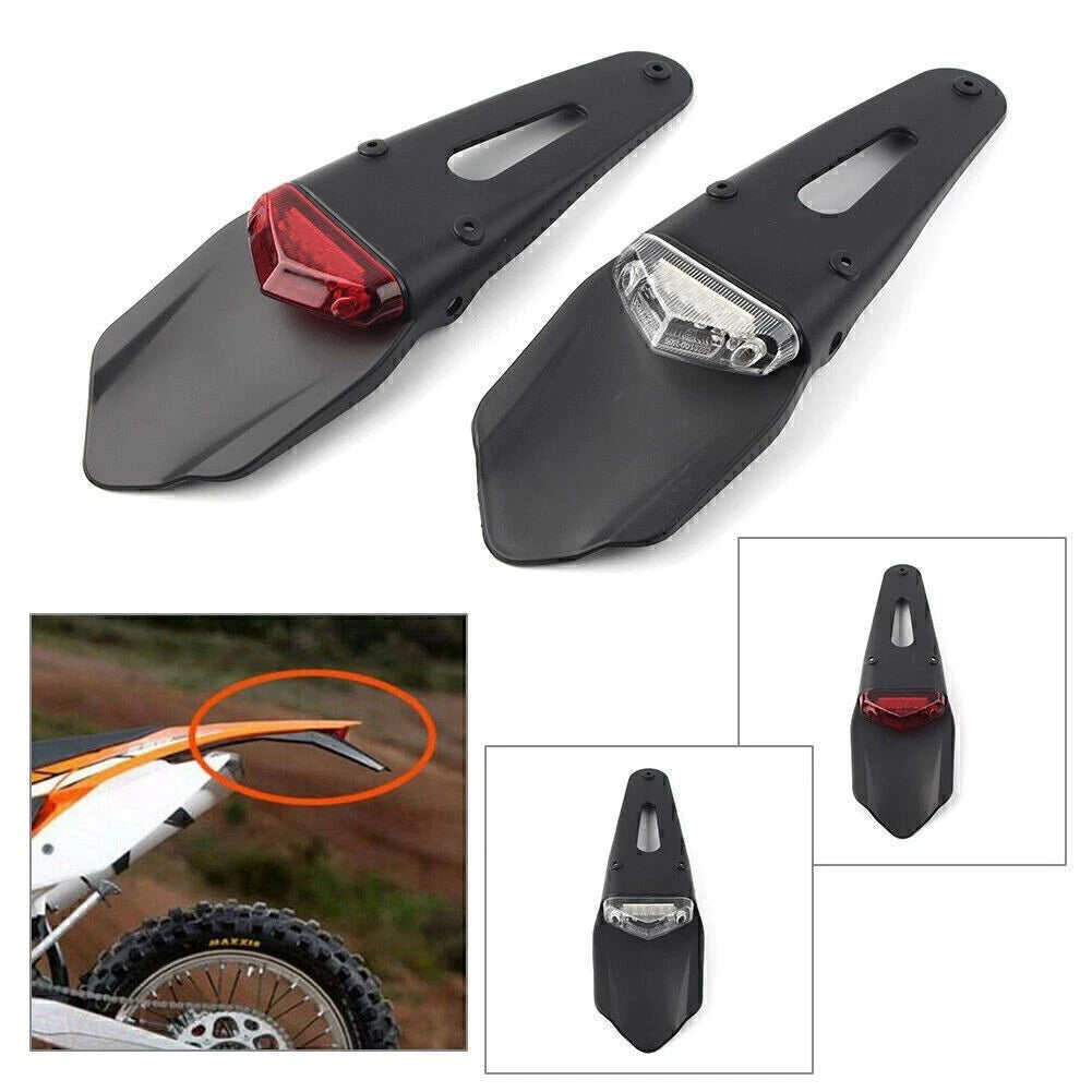 LED Tail Lights for Universal Dirt Bike Motorcross Off-Road Fender Red