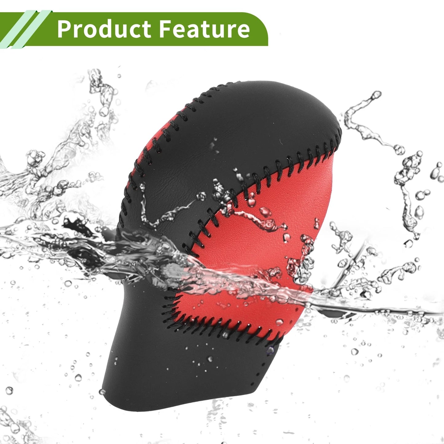 Gear Shift Knob Cover for Honda Civic 2022-2024 Red Black Faux Leather