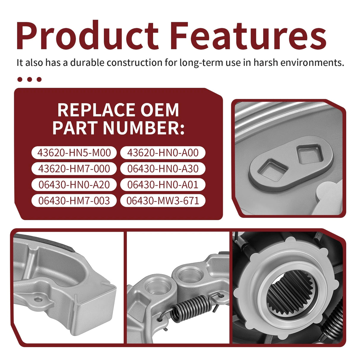 Rear Brake Drum Hub with Shoes for Honda Rancher 350 (2000–2006)