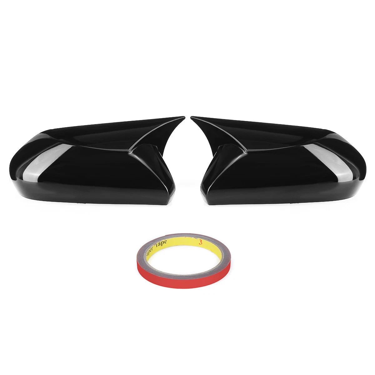 Gloss Black Rear Mirror Cover Cap Trim Horn for Toyota Camry (2018–2023)