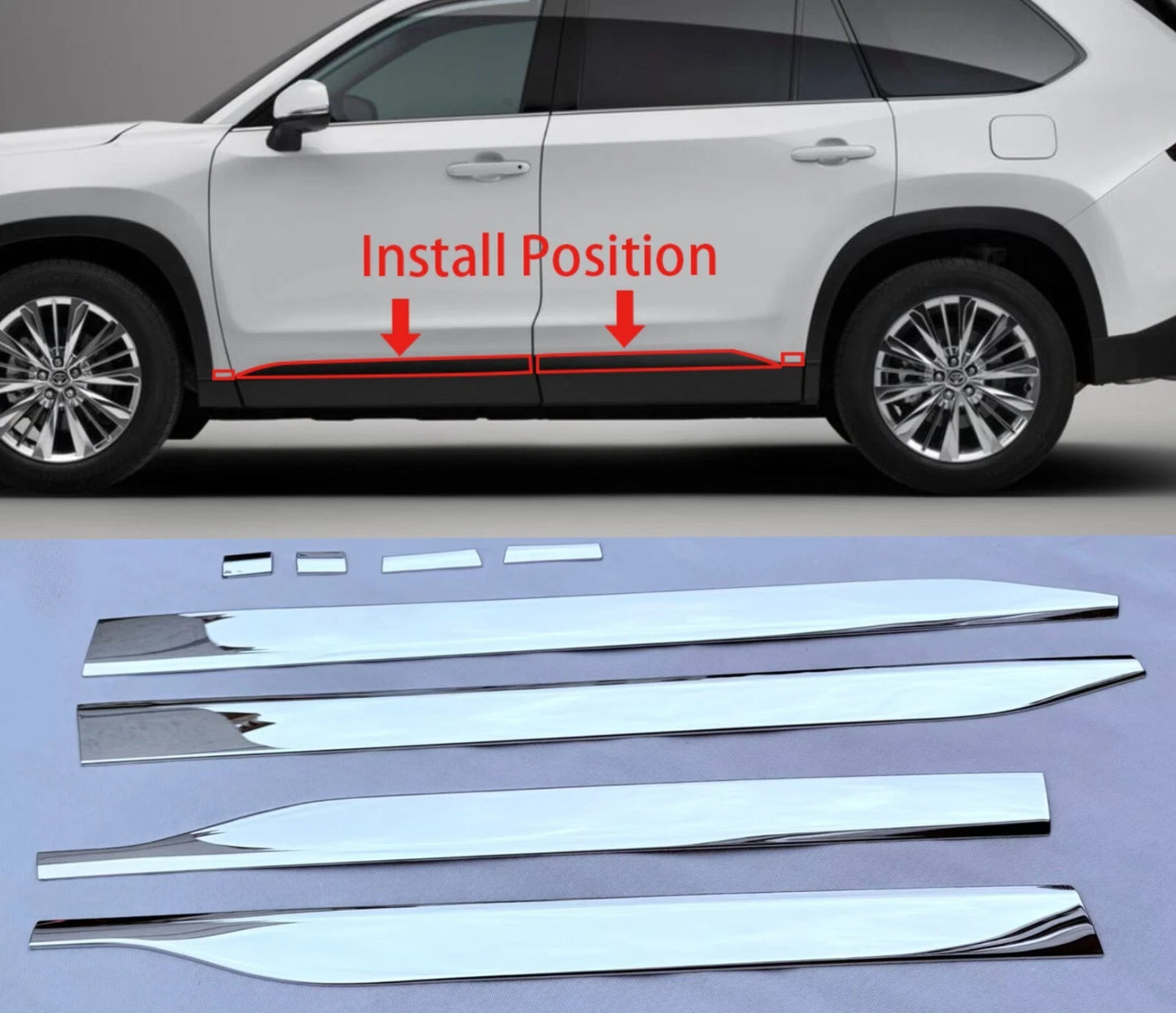 Steel Door Side Body Molding Cover for Toyota Grand Highlander (2024-2025)