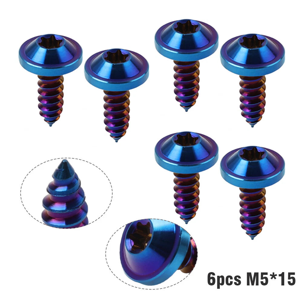 6pcs M5x15mm Titanium Torx Head Self Tapping Screws for Fasteners