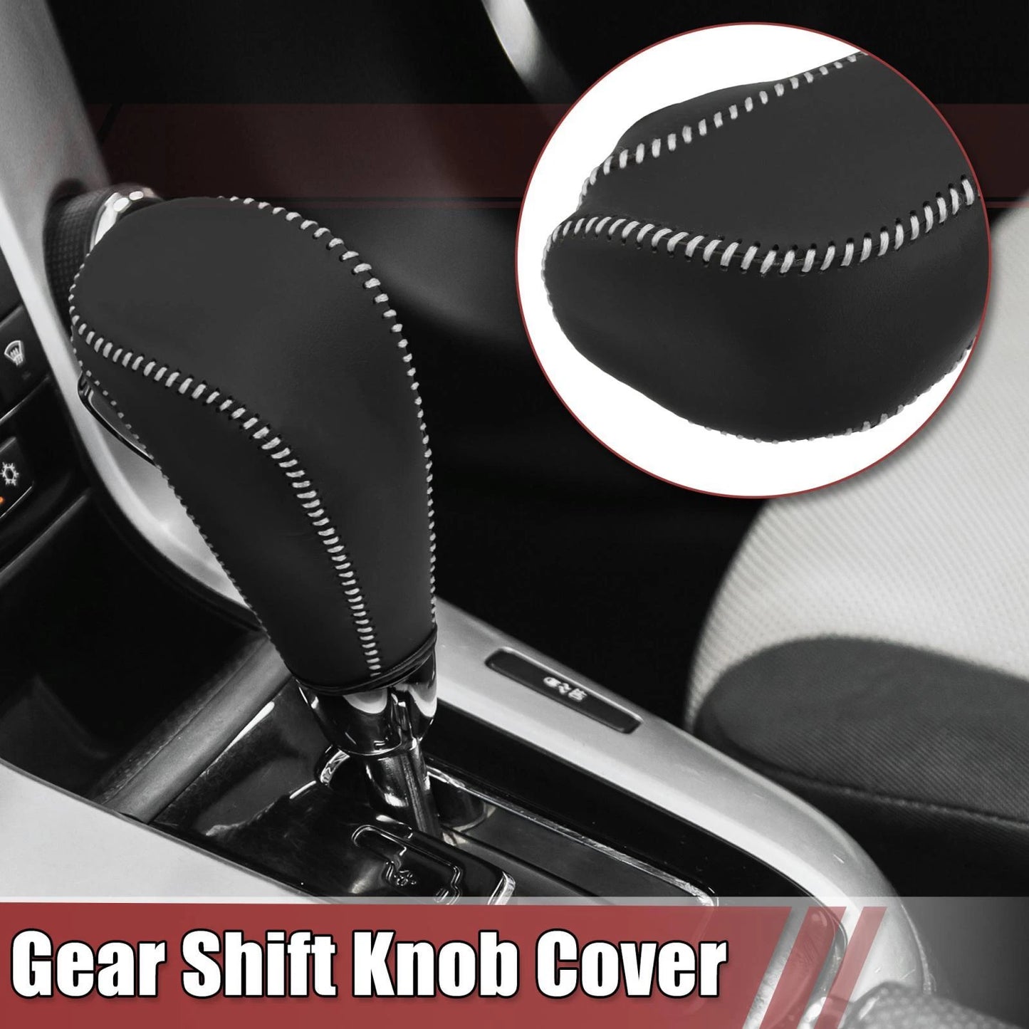 Gear Shift Knob Cover White Thread for Chevy Cruze/Aveo (2011-2015)