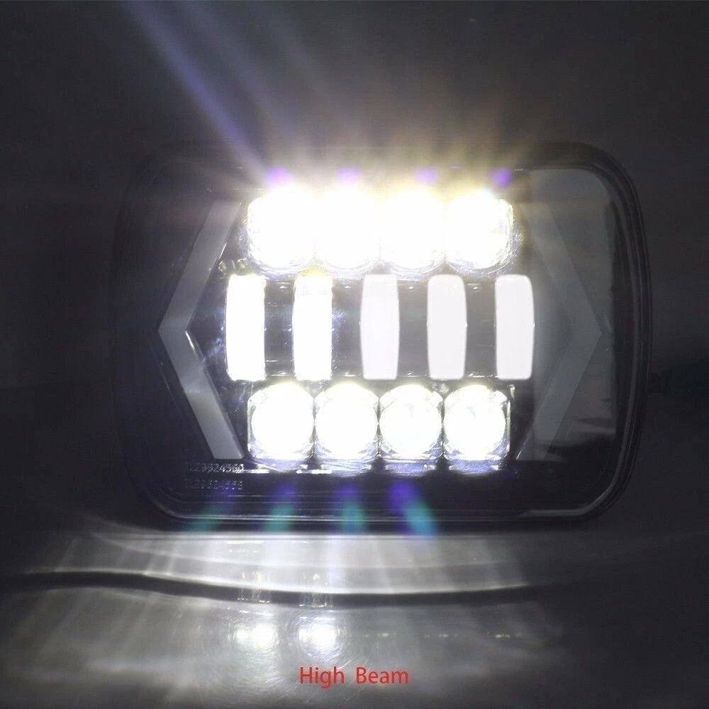 2 x 7x6" LED Headlights Hi-Lo Beam Halo DRL for Toyota AE86 (1983-1987)