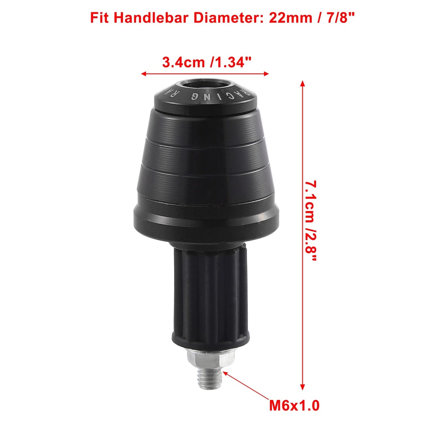 Pair / 7/8 22mm / Handlebar End Plugs for Motorcycle