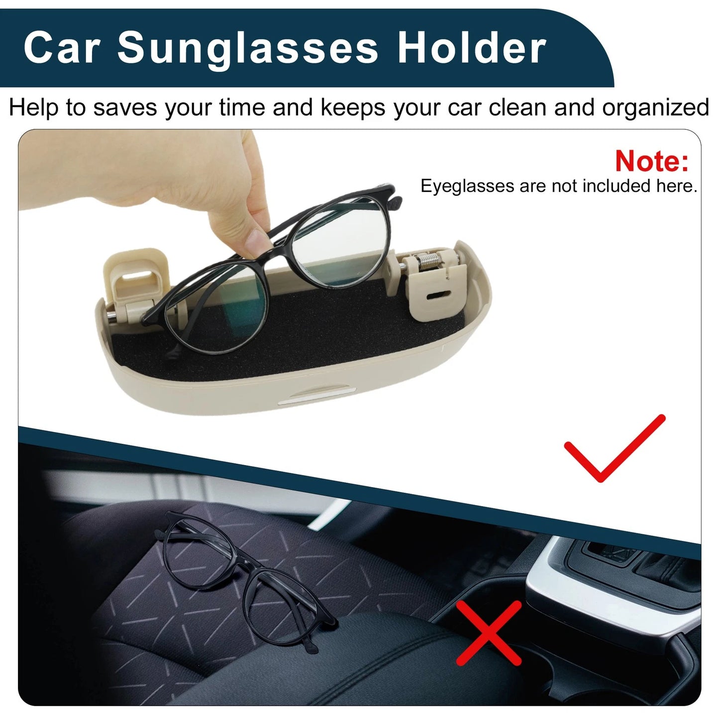 Sunglasses Case for Ford Kuga MK3 ST-Line 2020-2025 Beige