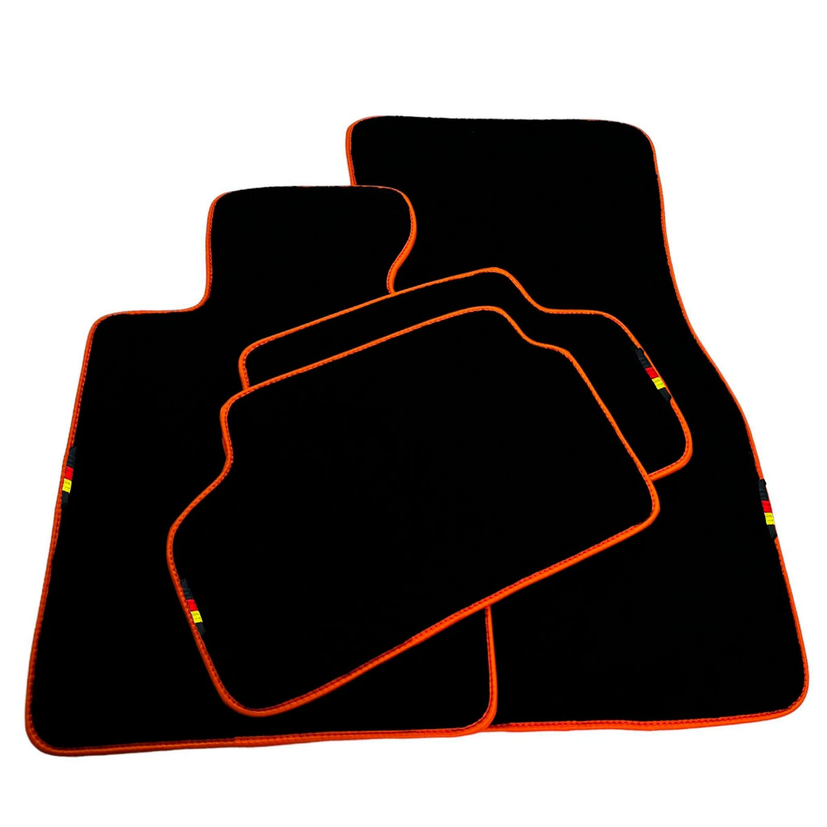 Black Floor Mats for BMW 7 Series E38 1997-2001 (2 x Mats) Orange Trim