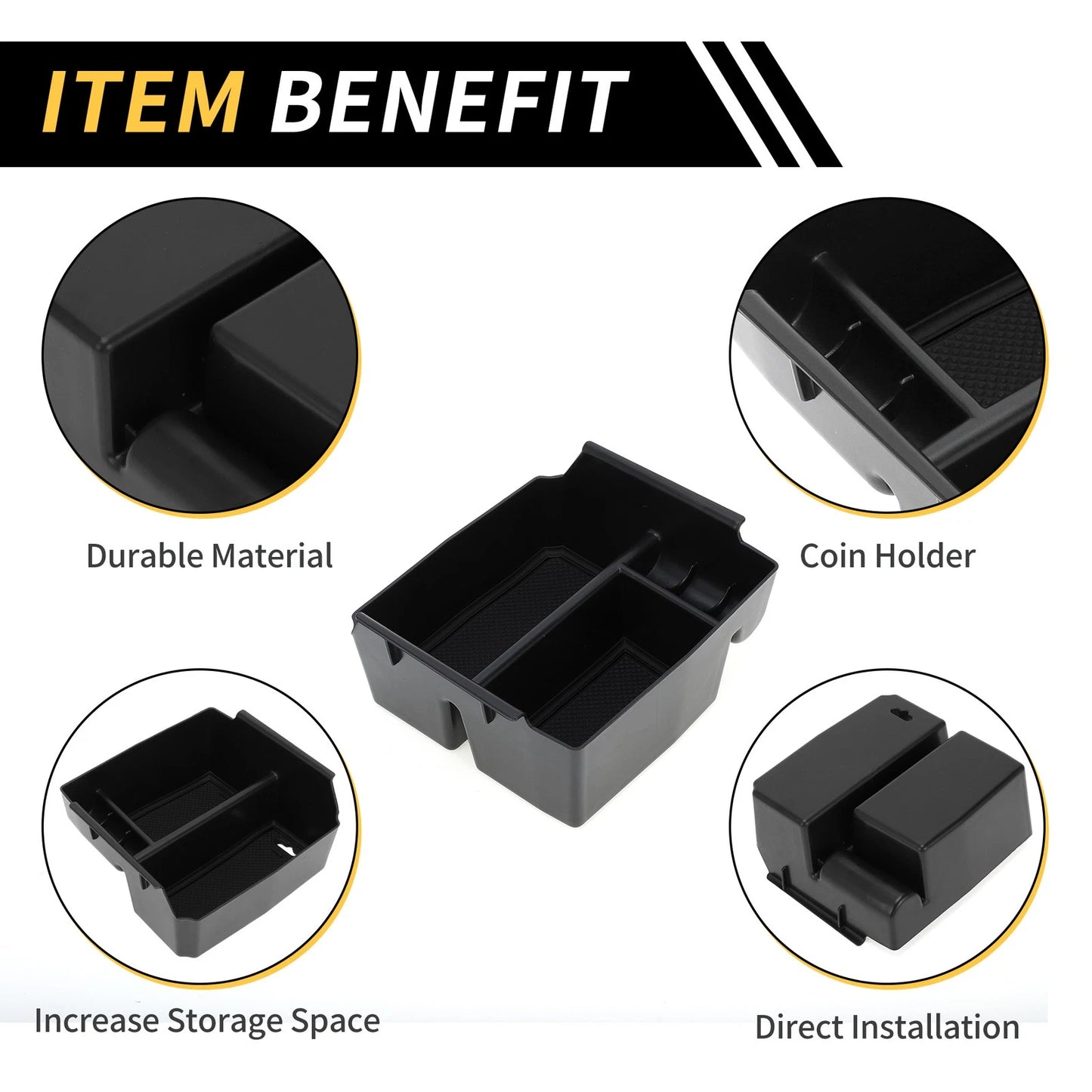 Center Console Organizer Tray for Jeep Wrangler JK JKU Rubicon Sport (11-18)