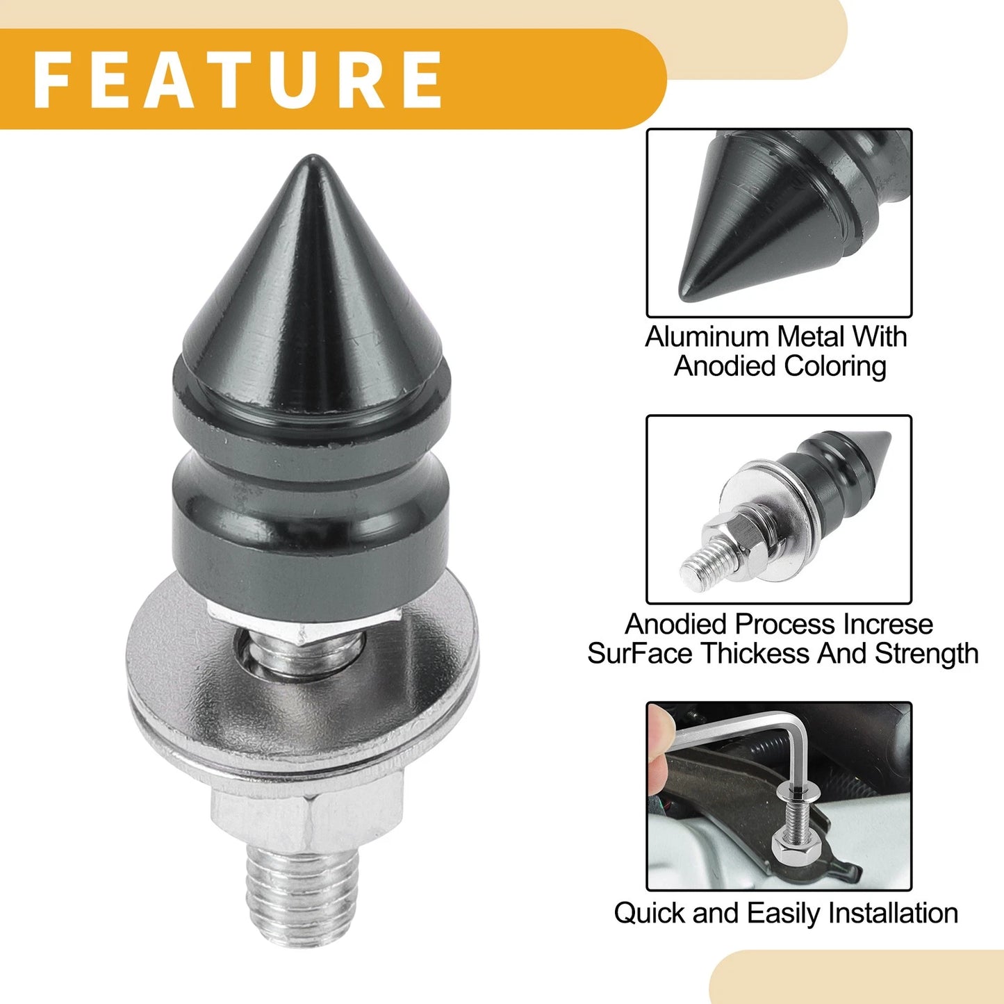 License Plate Screws Cover / 45mm / Titanium Tone 4 Pcs for Motorcycle