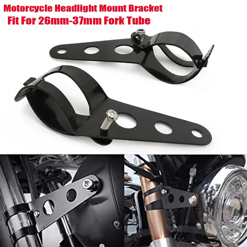 28-34mm Fork Ear Headlight Mount Brackets for Chopper Cafe Racer