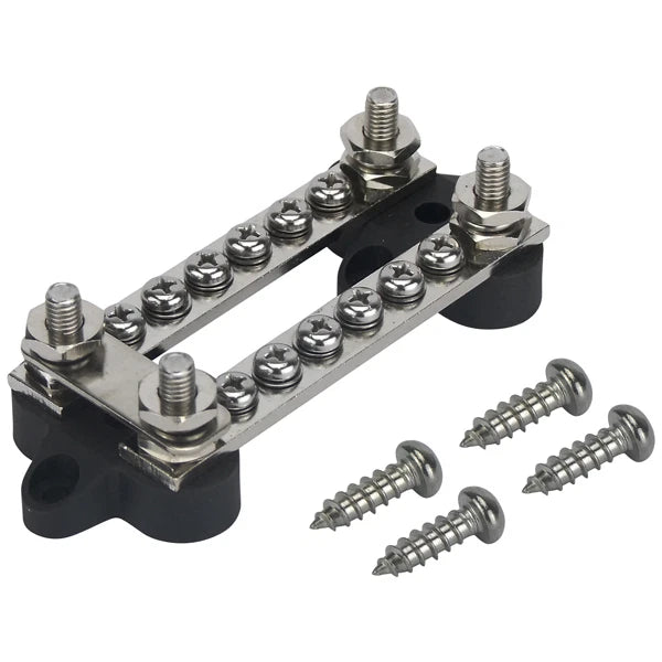 Heavy Duty 12V Buss Bar Terminal 2x6 Way Dual 100A for Marine Applications
