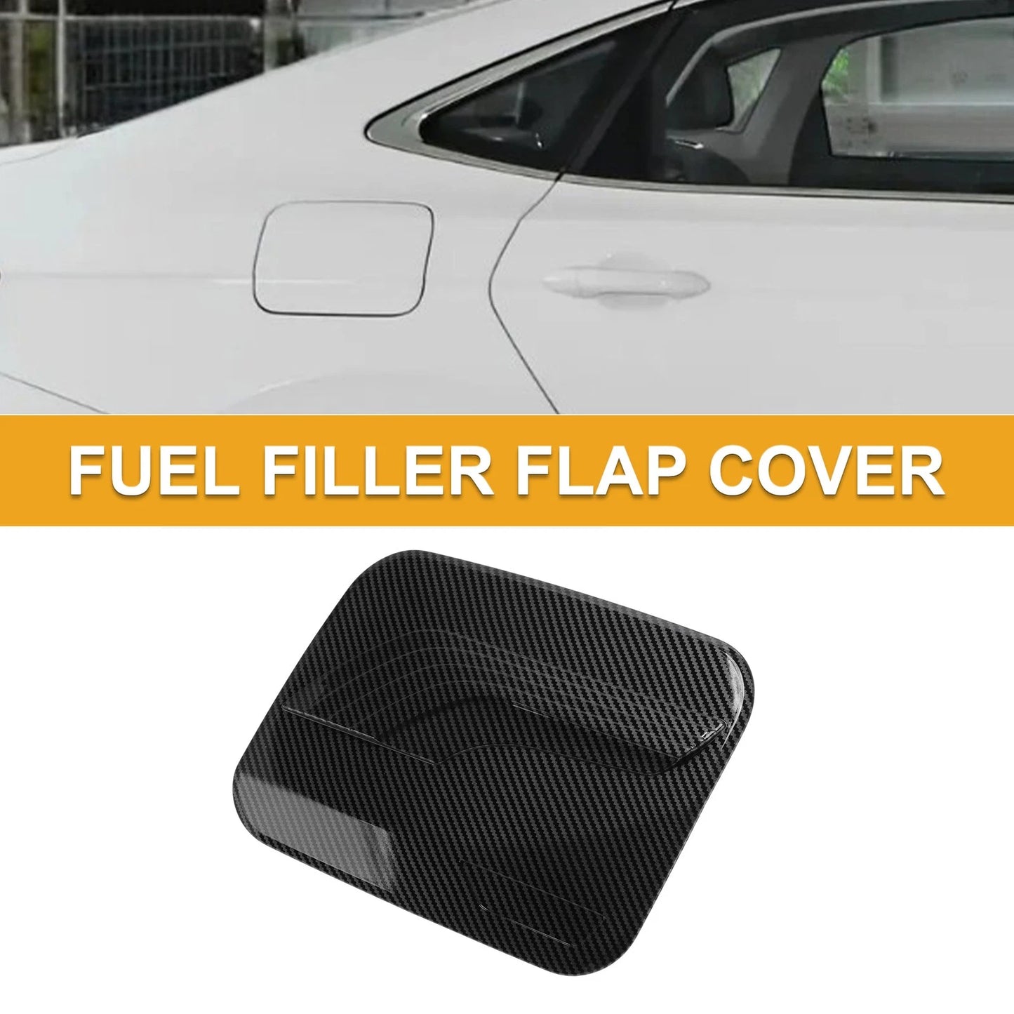 Fuel Tank Door Cap for Toyota RAV4 2019-2025 Carbon Fiber Black
