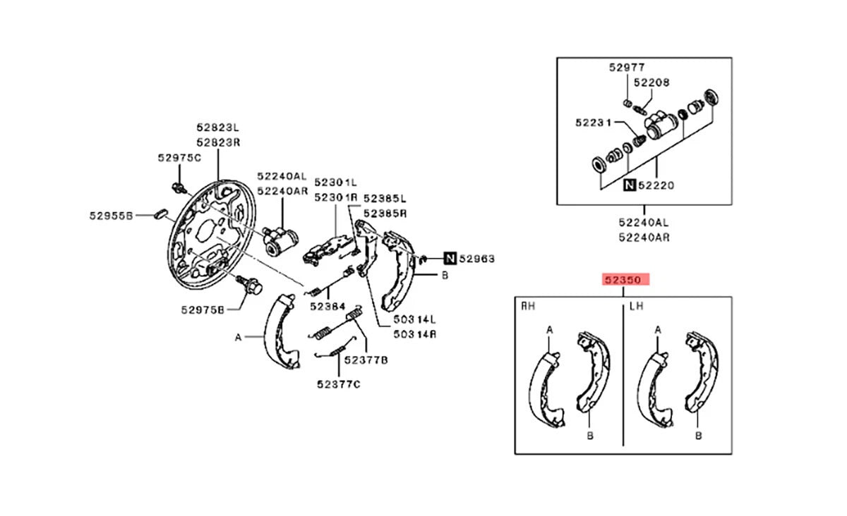 Rear Brake Shoes for Mirage Hatchback (2012-2022)
