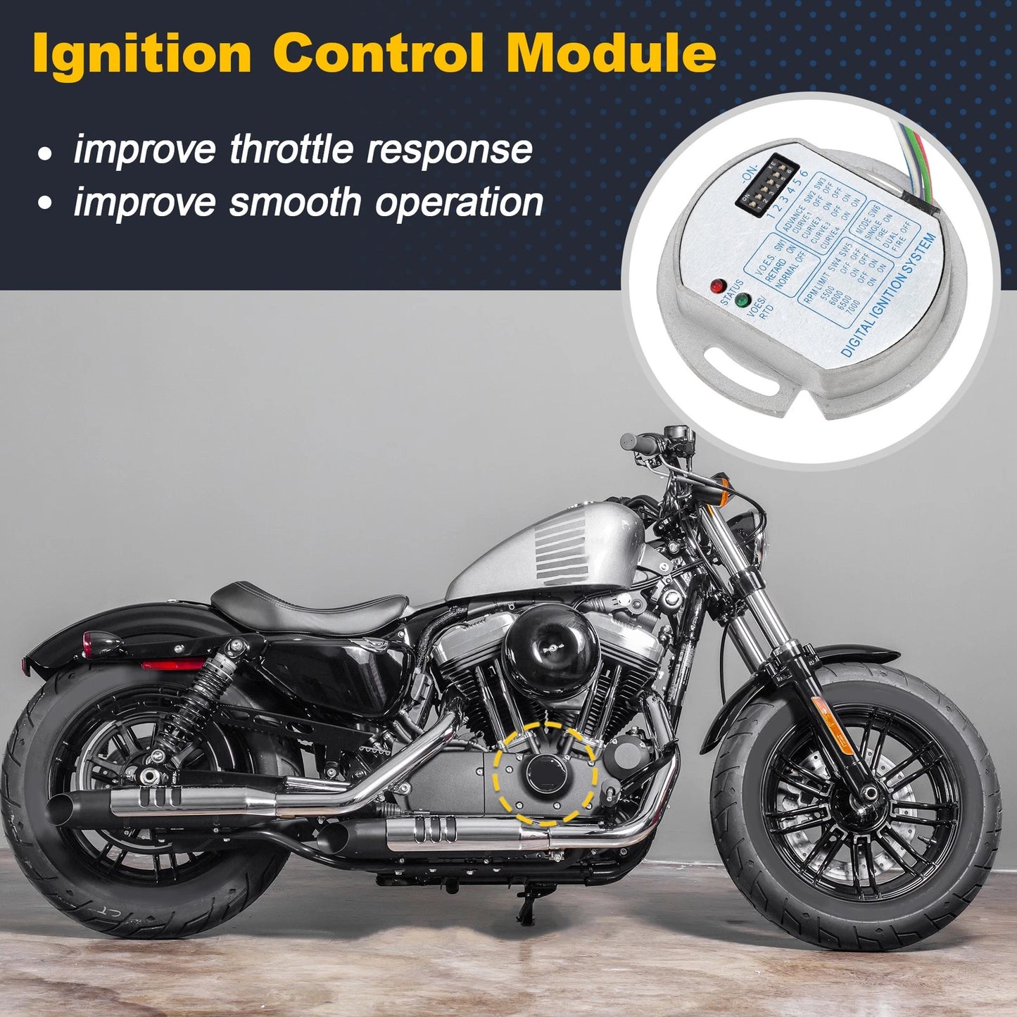 Programmable Single Fire Electronic Ignition Module for Harley-Davidson