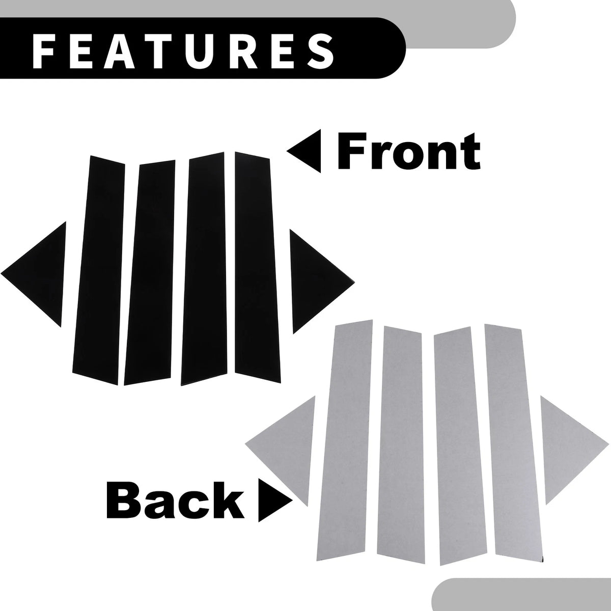 6 x Car Pillar Window Trim Covers for Chrysler 300 300C (2005-2010)