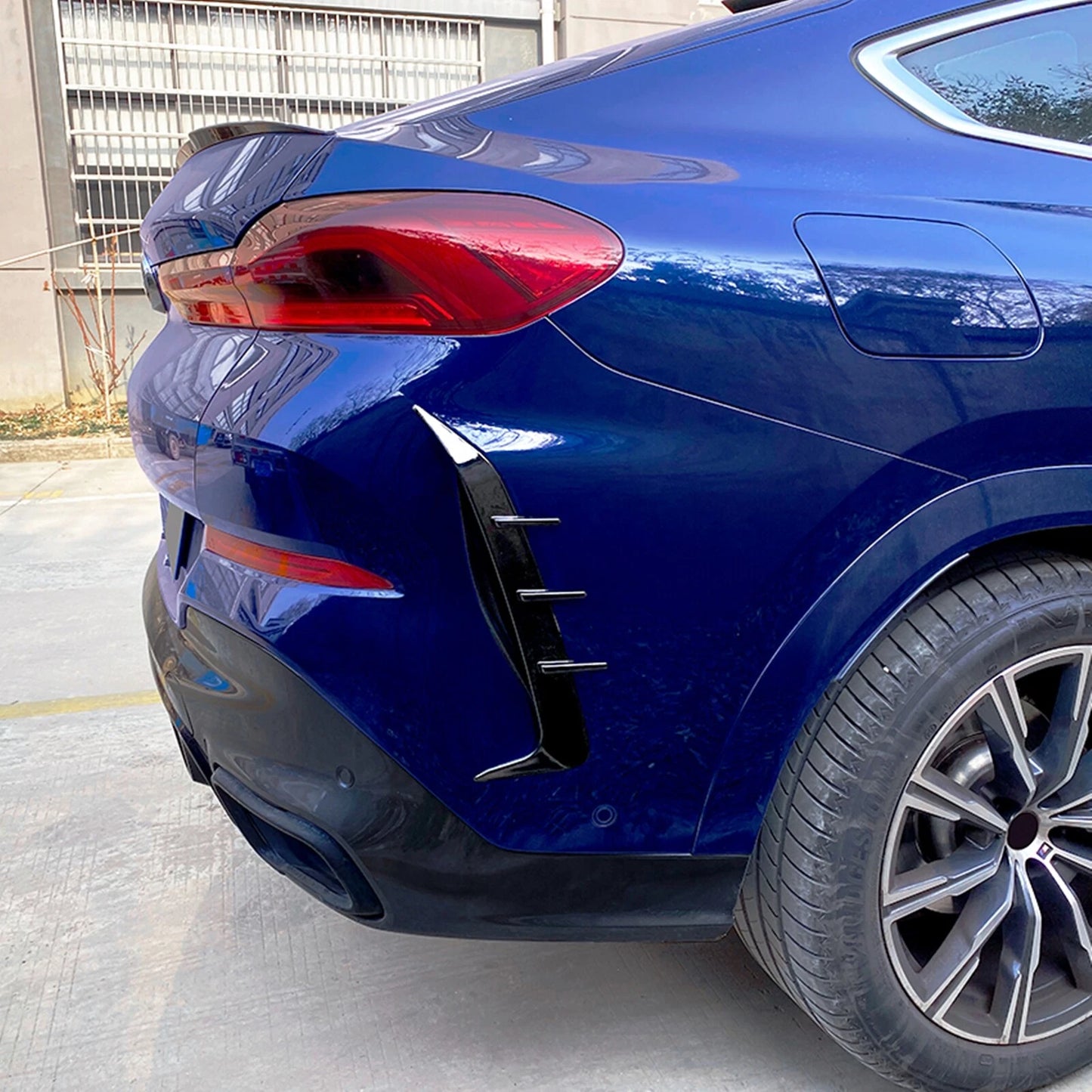 Rear Bumper Side Splitter Covers 2 x Black for BMW X6 G06 M Sport (2019-24)