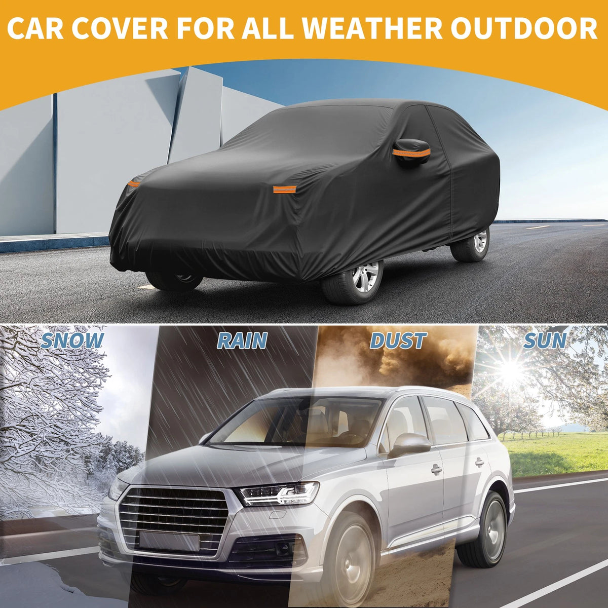 Waterproof Car Cover for Subaru Outback Black 190T-PU