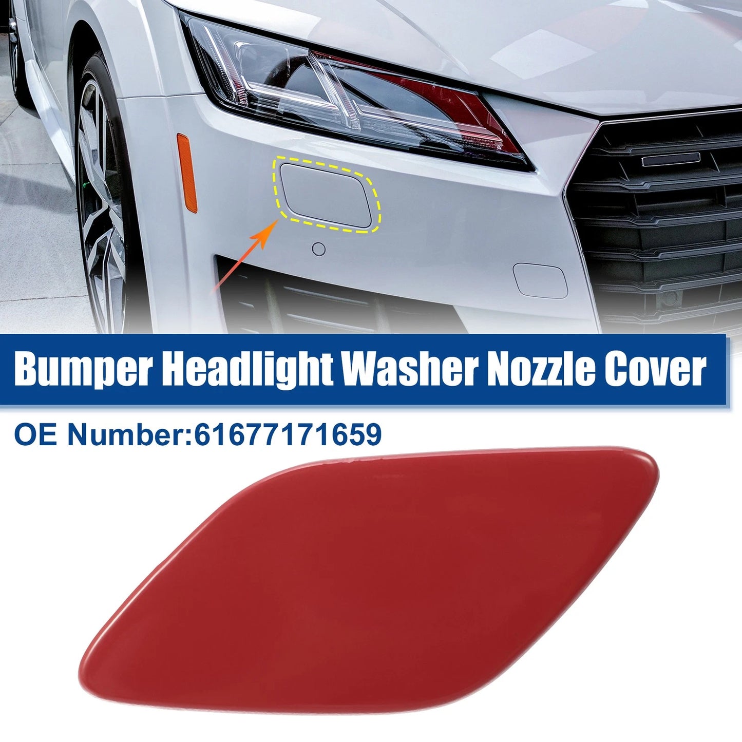 Front Bumper Headlight Washer Cover Cap for BMW 335i Scarlet Red