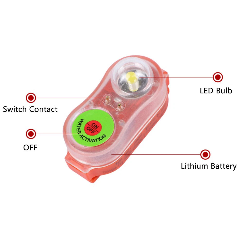 Life Jacket Strobe Light Flasher for Overboard Survival Vest Equipment