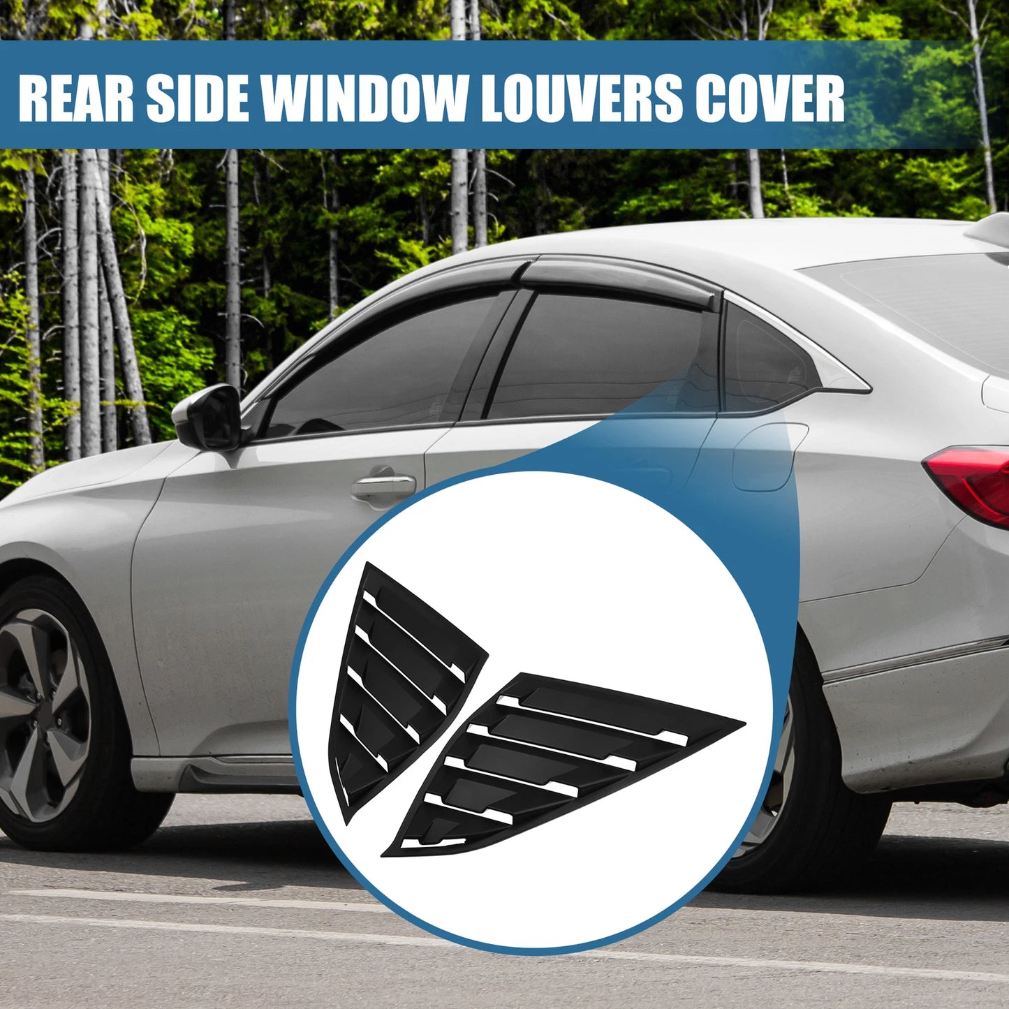 Rear Side Window Louvers Air Vent Covers for Honda Accord (2018-2022)